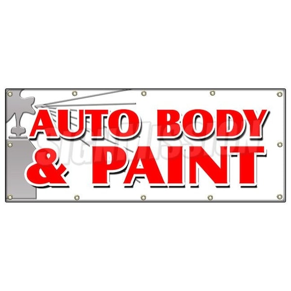 AUTO BODY & PAINT BANNER SIGN collision insurance car repair small jobs